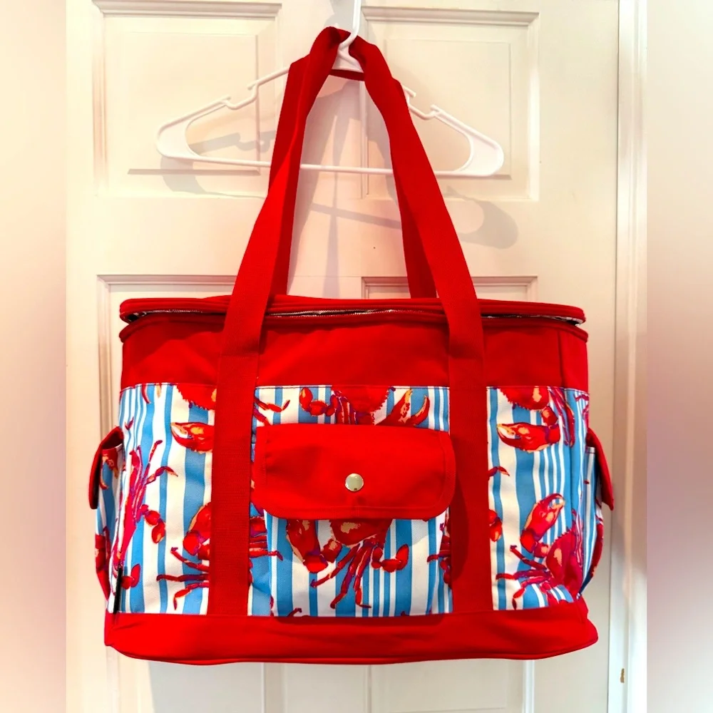 Tommy Bahama Large Insulated Cooler Tote Bag | Beach Picnic Travel | Crab Print